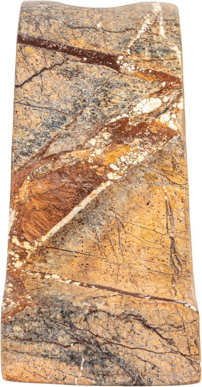 Bloomingville Marble Wave Double Taper Candle Holder, Brown Forest