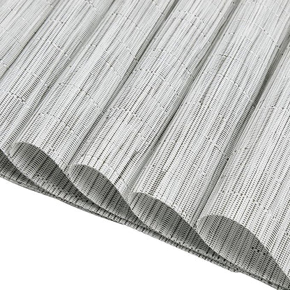 SHACOS Wedge Placemats Set of 8 Woven Vinyl Placemats for Round Table Place Mats Wipe Clean Non Slip Table Mats, Gray White