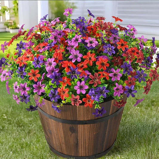 Artificial Fake Flowers for Outdoor Plants, 12 Bundle Realistic Faux Silk Daisy Flower UV Resistant for Outside Front Porch Patio Window Box Balcony Home(Mix)