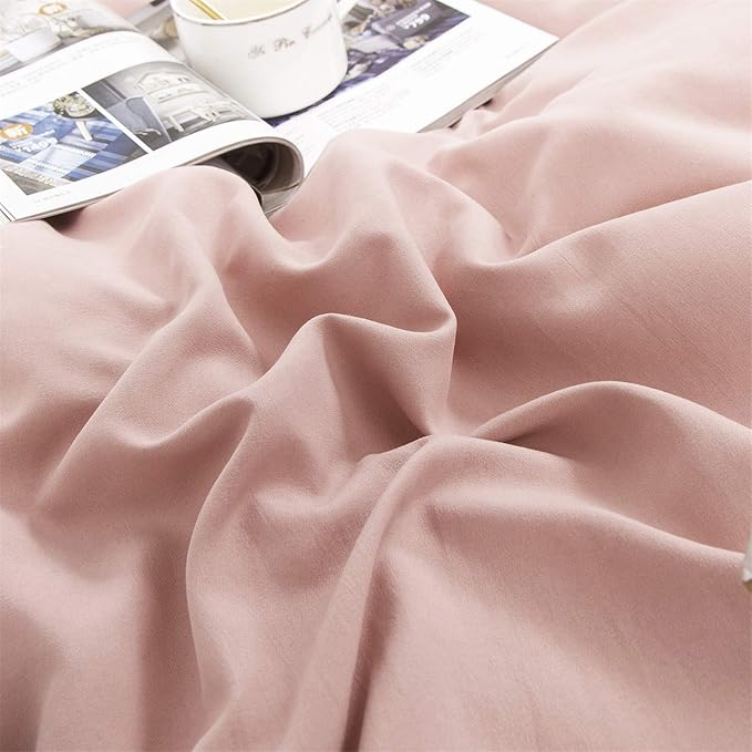 Cottonight Blush Pink Comforter Set California King Pink Bedding Set Cal King Solid Color Dusty Rose Quilts Blanket Breathable Soft Comforter Set