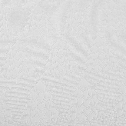 MarCielo 3-Piece Christmas Quilt 100% Cotton Oversized Bedspread Lightweight Coverlet Embroidery Christmas Tree Pattern Bedding Set (TC Bright White, Oversized Queen (100"x106"))