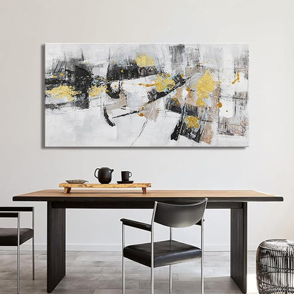 Black Gold Abstract Wall Art Decor Maximalist Home paintings Decor Wall Art Prints Wall Decorations Modern Artwork Pictures for Living Room Wall Bedroom Kitchen Office Decor 24"×48"