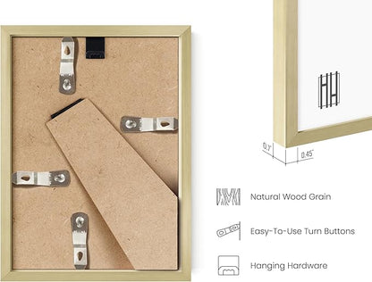 HAUS AND HUES 4x6 Gold Metal Picture Frames - 4X6 Frames Bulk - Features Premium Aluminum, Vertical Hanging, Easel Back for Tabletop, Home, Office (4x6 in, Gold, Set of 6)