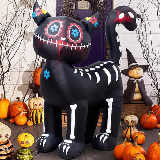 4 Feet Tall Halloween Inflatable Black Cat LED Lights Decor Outdoor Indoor Holiday Decorations,Blow up Lighted Yard Decor, Giant Lawn Inflatable Home Garden Party Decoration