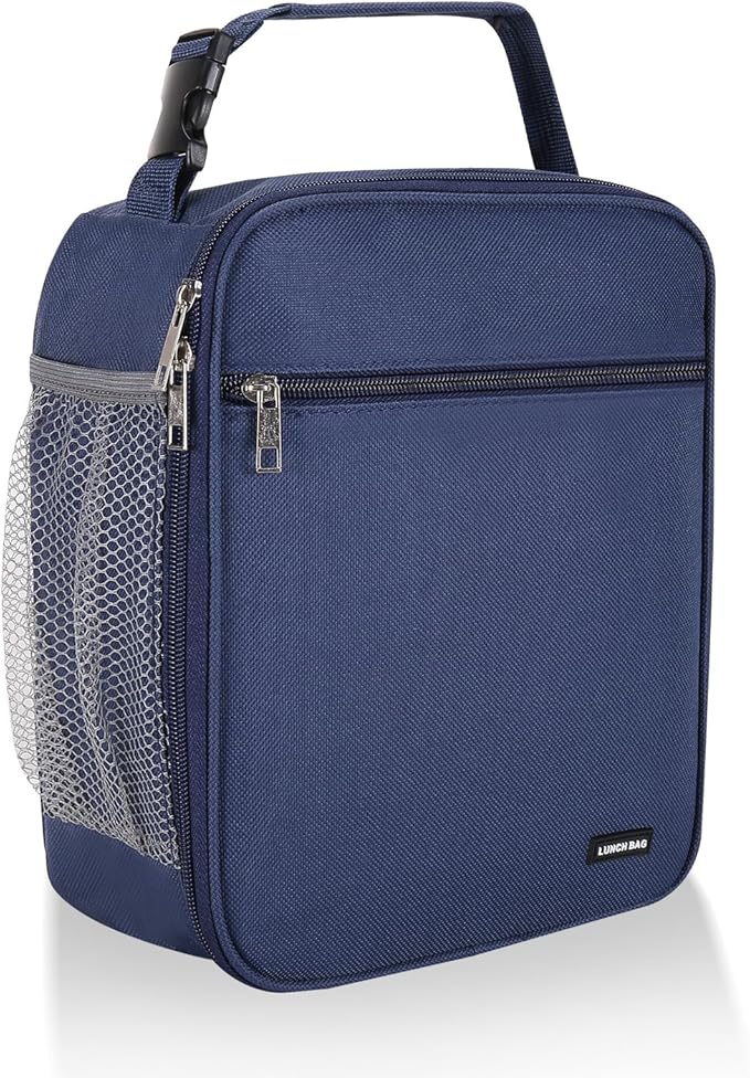 Lunch box Lunch bag for men women Insulated Lunchbox Lunch bags for Work Picnic Travel (Navy blue)