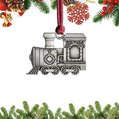 Christmas Ornaments, 2025 Solid Pewter Christmas Tree Ornament Handcrafted Metal DIY Hanging Craft Collectibles for Xmas Trees Home Party Party Gifts (Train)