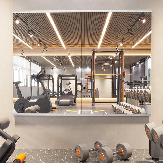 Home Gym Mirror, 48x30 Inch(Each)-2Pcs, Large Exercise Mirror, Frameless Full Body Mirror, Tempered Glass, Wall Mounted for Gym, Yoga, Bedroom, Dance Studio