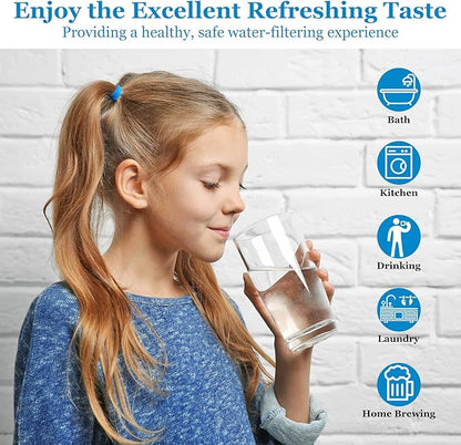 10 Micron String Wound Whole House Water Filter 10" x 2.5", 10-inch Universal Sediment Pre-Filters for Well Water, Replacement Cartridge for FXWSC, CW-F, CW-MF, 1SS, W5W, AO-WH-PRE-R2, 6-Pack