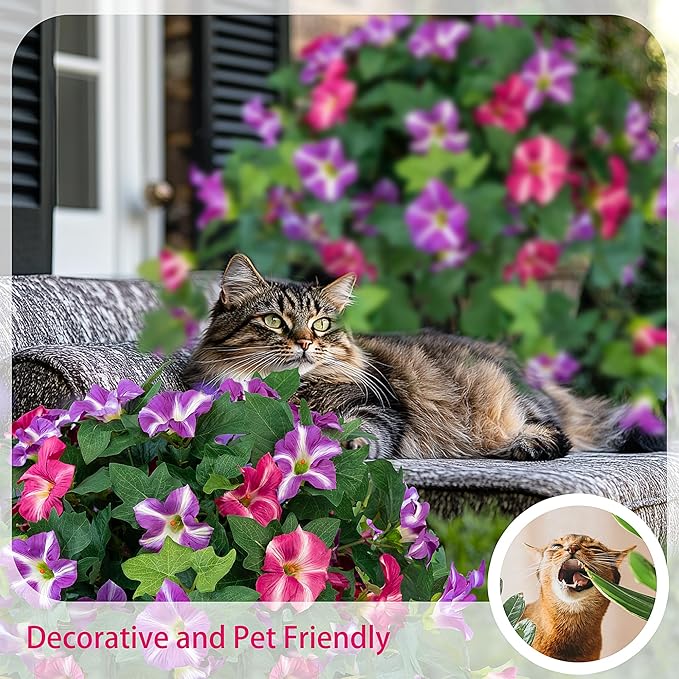 Artificial Flowers for Outdoors, 2PCS Realistic Fake Petunias UV Resistant No Fade Spring Floral, Faux Silk Flowers for Outdoor Planters Garden Yard Patio Porch Home Decor, Red Lotus