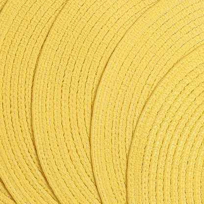 SHACOS Round Braided Placemats Set of 8 Washable Table Mats 15 inch Round Placemat Cotton Polyester Circle Placemat for Dining Table (Yellow, 8)