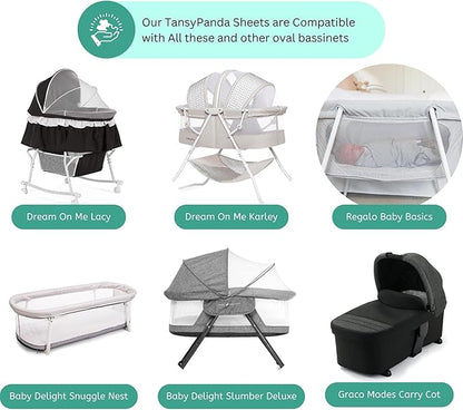 Bassinet Sheets for Dream On Me Karley, Plus, Lacy, Small Regalo Basics, Baby Delight Slumber, Snuggle Nest, Graco Carry Cot, 3 Pack, 16 x 32, Ultra Soft, Unisex Boys Girls, Gray (Moon, Stars, Clouds)