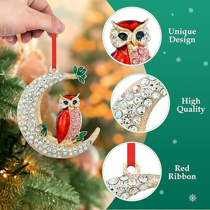 PETCEE Red Owl Christmas Ornaments - Funny Owl Ornaments for Christmas Tree 2025 Owls Hanging Ornament Decorations Cute Xmas Hanging Tree Ornament Keepsake Gifts for Kids Boys Girls Family Friends