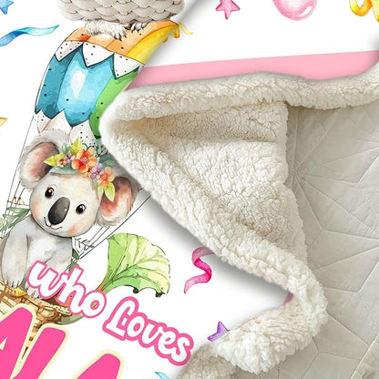 Just A Girl Who Love Koala Blanket Cute Funny Koala Decor Throw Blanket Gifts for Girls Boys Koala Lover Super Warm Soft Plush Bedding Blanket (KOALA,50"x 60")