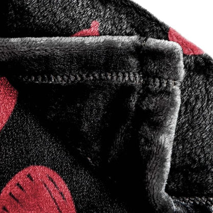 Marvel Deadpool Hearts Plush Throw Blanket - Measures 50 x 70 inches, Red and Black Super Soft Lightweight Fleece Bedding