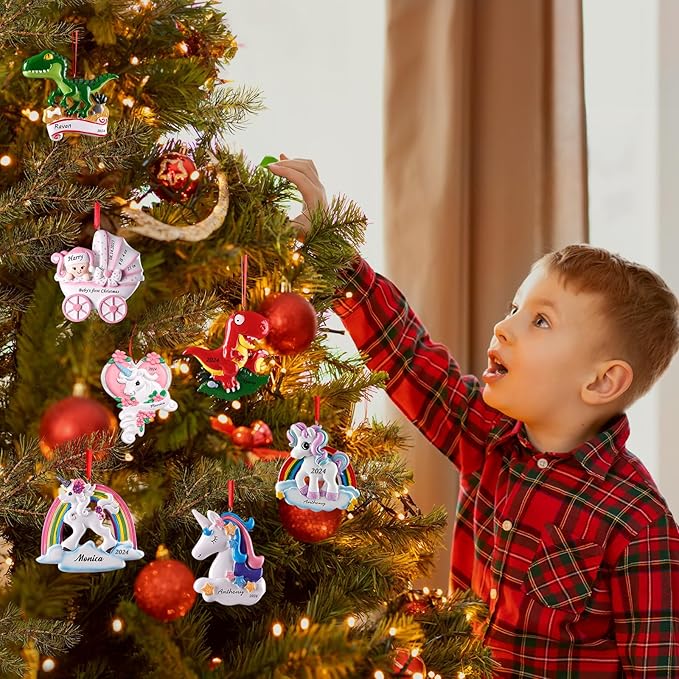 Baby Girl First Christmas Ornament - Custom Name & Date - 2024 Personalized Baby's First Christmas Ornament - Granddaughter Ornament - Keepsake