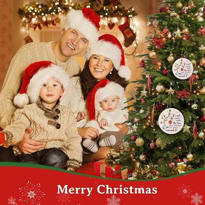 Tree Quote 2 Christmas Tree Ornaments, Funny Christmas Ornaments 2025, Ceramic Christmas Tree Ornaments for Family Friends, Cute Holiday Hanging Decor, Sentimental Xmas Gift Keepsake