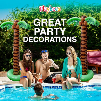 Giant Inflatable Palm Trees - 2 Pack - 6 Foot Super Sturdy Trees for Luau Parties, Beach Decor, Poolside Ambiance, Tropical Theme Decor & Outdoor Fun, Easy Inflation