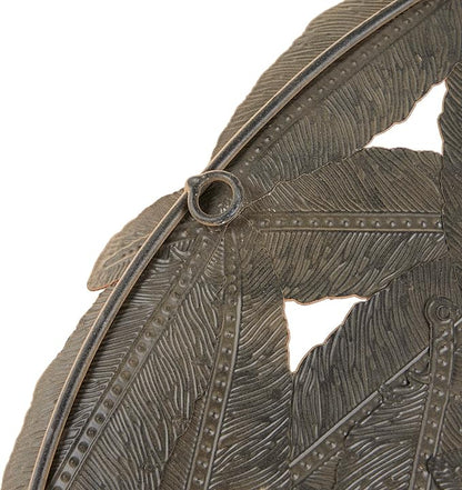 Madison Park Rossi Feather Metal Wall Décor, Metallic Painted Round Iron Discs, Small, Medium, Large Modern Art Sculplture Decortive Plates for Transitional, Home, Living Room, Office - Spice