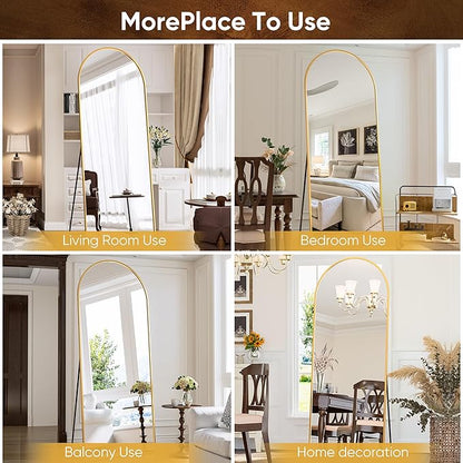 Antok Full Length Mirror, 71"x28" Floor Mirror Freestanding, Oversized Floor Standing Mirror Full Body Mirrors with Stand for Bedroom, Hanging Mounted Mirrors for Living Room Cloakroom, Gold
