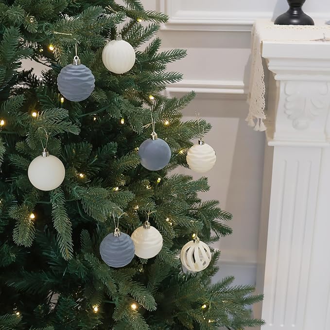 6inch Big Velvet Christmas Ornaments for Xmas Trees, 2 pcs Flocked Christmas Balls Sets for Holiday Decor