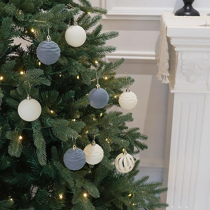 6inch Big Velvet Christmas Ornaments for Xmas Trees, 2 pcs Flocked Christmas Balls Sets for Holiday Decor