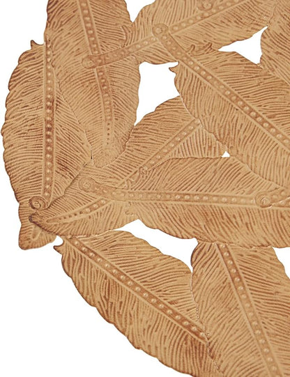 Madison Park Rossi Feather Metal Wall Décor, Metallic Painted Round Iron Discs, Small, Medium, Large Modern Art Sculplture Decortive Plates for Transitional, Home, Living Room, Office - Spice