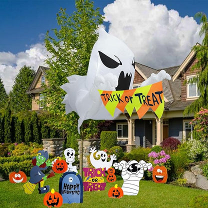 3.5FT Halloween Inflatables Flying Ghost Broke Out from Window, Blow Up Inflatables with Built-in LED Lights, Halloween Outdoor Inflatables Decorations for Yard Garden Lawn Decor