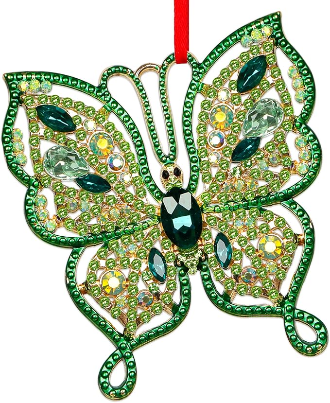 PETCEE Green Butterfly Christmas Ornaments - 2025 Monarch Butterfly Keepsake Christmas Tree Decorations Monarch Hanging Ornaments Gifts for Girl Friend Daughter Sister Mother Granddaughter