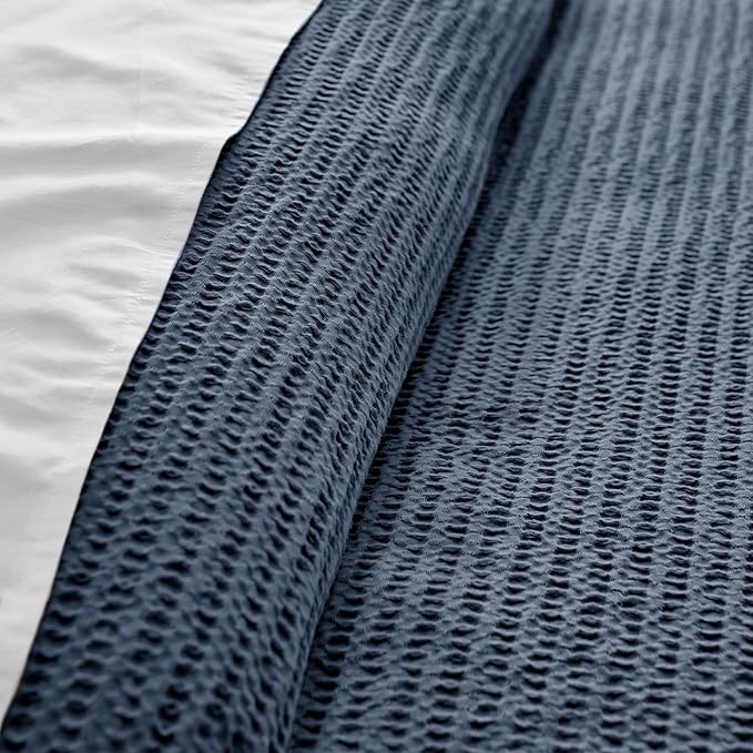 Levtex Home - Cloud Waffle Navy Comforter Set - Twin Comforter + One Standard Pillow Case - Waffle Weave - Navy - Comforter (68 x 88in.) and Pillow Case (26 x 20in.) - Cotton