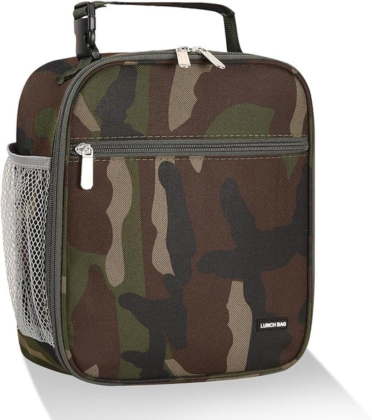 Lunch box Lunch bag for men women Insulated Lunchbox Lunch bags for Work Picnic Travel (Green camo)