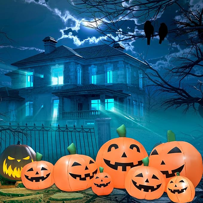 8.5FT Halloween Inflatables Pumpkins Decoration, Outdoor Halloween Blow Up Decorations for Yard, LED Lights Hocus Pocus Inflatable Outdoor Holiday Garden Lawn Decor
