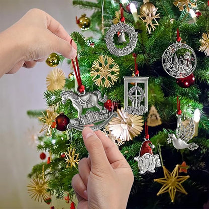 Christmas Ornaments, 2025 Solid Pewter Christmas Tree Ornament Handcrafted Metal DIY Hanging Craft Collectibles for Xmas Trees Home Party Party Gifts (Horse)