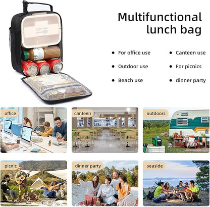 Lunch box Lunch bag for men women Insulated Lunchbox Lunch bags for Work Picnic Travel (Thicken grey)