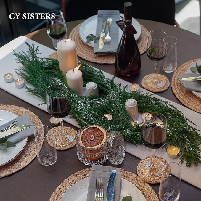 Square Woven Placemats Set of 4 Straw Table Placemat Extra Wide Braided Rattan Place Mats for Square Plates Farmhouse Placemat Wipeable Wicker Outdoor Placemats for Patio Table 13.4''