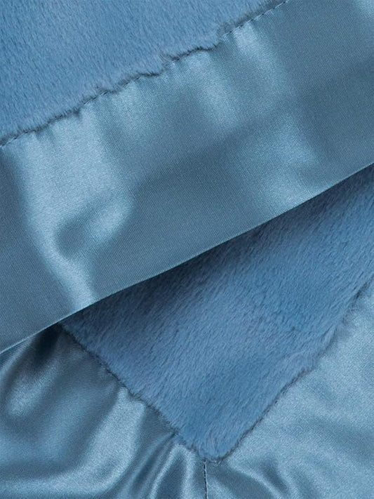 Little Giraffe Baby Blanket - Luxe Soft Blanket with Satin Trim - Baby Stroller Blanket - Newborn Baby Essentials & Baby Gifts - 17" x 17" - Cornflower