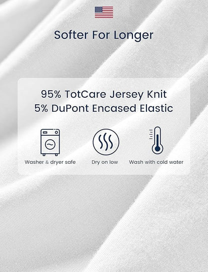 TotAha Premium Stretchy Cheetah Crib Sheets (2-Pack)-Hypoallergenic, Silky Comfort, Buttery Soft, Calming Effect, All-Season Jersey-Knit Sheets, 9'' Extra Deep Pocket, Wild Leopard