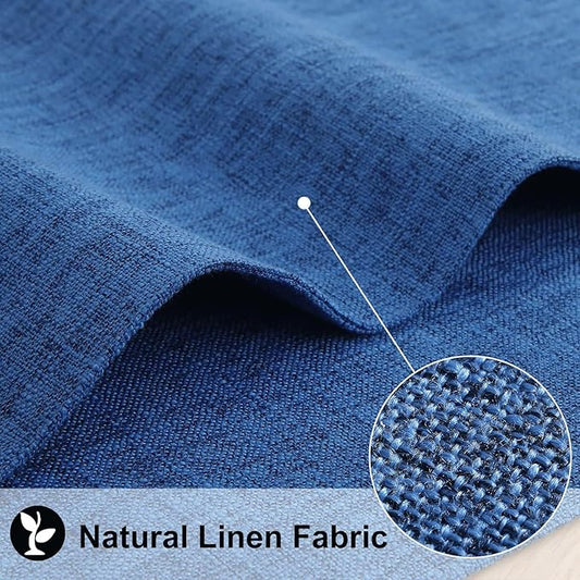 homing Navy Blue Cotton Linen Blend Placemats for Dining Table Set of 4 – Washable Farmhouse Kitchen Mats for Indoors & Outdoors, Easy to Clean, 13 x 19 Inch