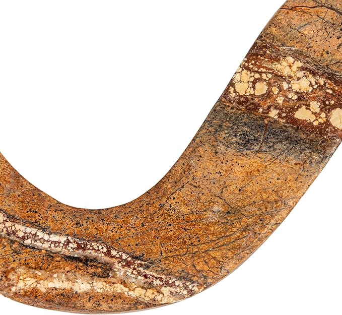 Bloomingville Marble Wave Double Taper Candle Holder, Brown Forest