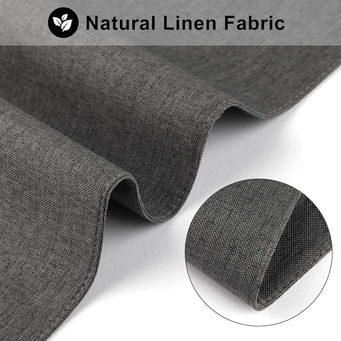 Cloth Placemats Set of 6, Cotton Linen Blend Machine Washable Durable Linen Table Mats, Heat Resistant Placemats Wrinkle Free Place Mats for Dining Table, Easy to Clean (Dark Grey, 6)