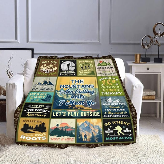 Hiking Gifts for Men, Hiking Gifts, Hiking Gifts for Women, Hiking Lovers Gifts, for Hikers, Hiking Gear for Women, Hiking Blanket for Hiker Outdoor RV Travel 60x80 in