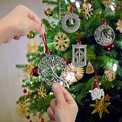 Christmas Ornaments, 2025 Solid Pewter Christmas Tree Ornament Handcrafted Metal DIY Hanging Craft Collectibles for Xmas Trees Home Party Party Gifts (Tree of Life)