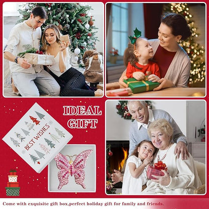 WhatSign Butterfly Christmas Ornament 2025 - Monarch Brilliant Hanging Ornaments for Christmas Tree Decoration Butterfly Keepsake Gifts for Women Girls Kids Nature Lovers