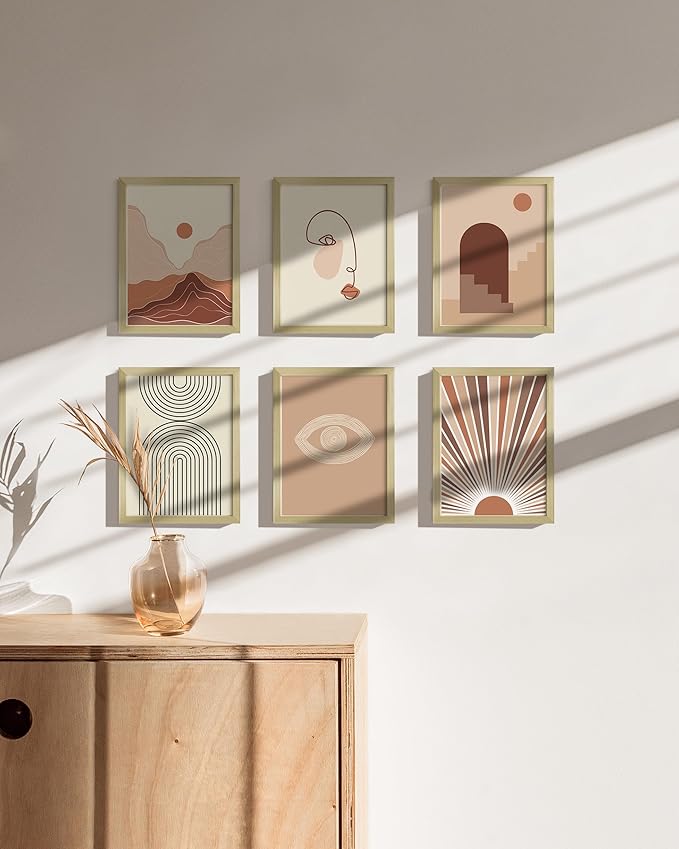 HAUS AND HUES 6x8 Gold Metal Picture Frames - 6x8 Frames Bulk - Features Premium Aluminum, Vertical Hanging, Easel Back for Tabletop, Home, Office (6x8 in, Gold, Set of 25)