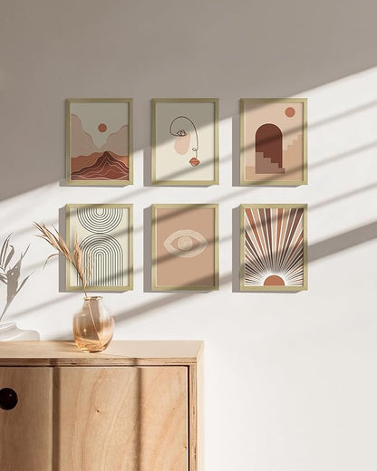 HAUS AND HUES 6x8 Gold Metal Picture Frames - 6x8 Frames Bulk - Features Premium Aluminum, Vertical Hanging, Easel Back for Tabletop, Home, Office (6x8 in, Gold, Set of 25)
