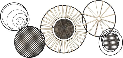 Deco 79 Metal Plate Home Wall Decor Wall Sculpture with Textured Pattern, Wall Art 47" x 2" x 21", Black