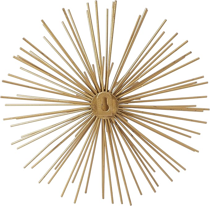 Deco 79 Metal Starburst 3D Short Spike Wall Decor, Set of 3 6", 9", 12"W, Gold