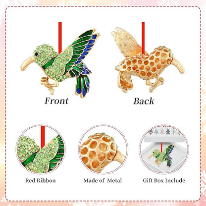 PETCEE Hummingbird Ornament - Green Hummingbird Ornaments for Christmas Tree Decorations Metal Bird Ornaments Keepsake Gifts for Women Friends Mother Wife Grandma Daughter