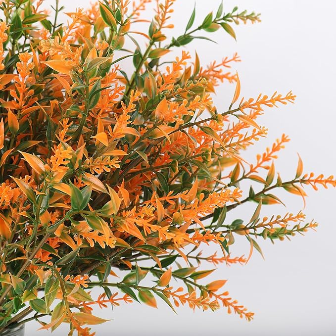 RECUTMS Fall Decoration for Home, Artificial Flowers for Outdoors Artificial Fall Flowers for Outdoors UV Resistant Artificial Plants Outdoor Artificial Flowers for Outdoors in Pots(Salmon)