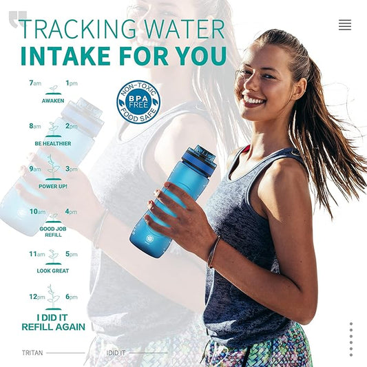 25oz Kids Sports Water Bottles for School with Spout Lid (Green)