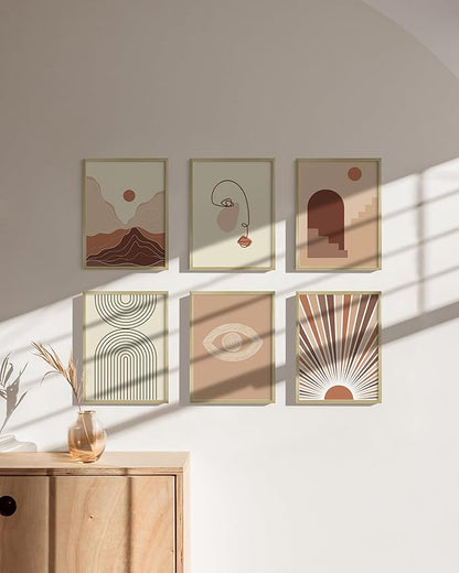 HAUS AND HUES 9x12 Gold Metal Picture Frames - Features Premium Aluminum, Vertical & Horizontal Hang, Shatterproof Plexiglass - Perfect for Home, Room, Office (9x12 in, Gold, Set of 6)
